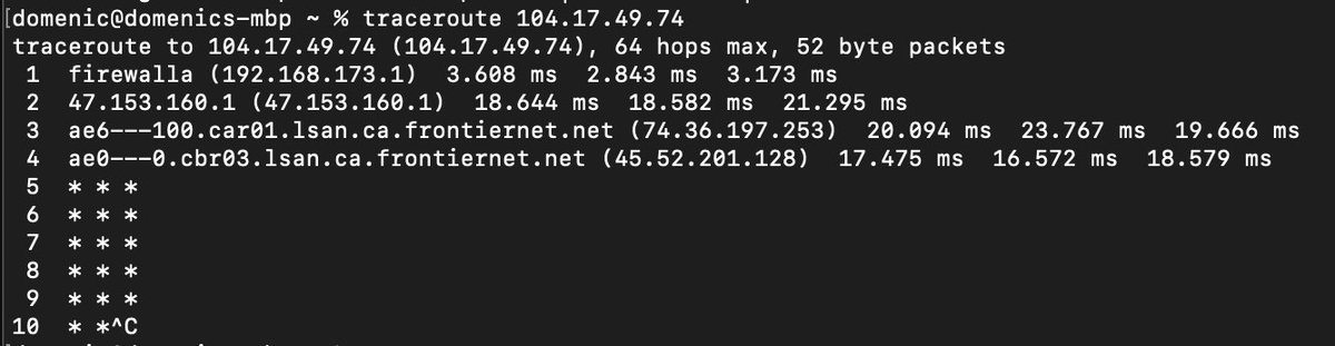 entendu's tweet photo. @FrontierCorp a bunch of the internet went inaccessible on my new fiber... had to jump on a vpn to send this tweet. What's up? https://t.co/qDb5xLV91K