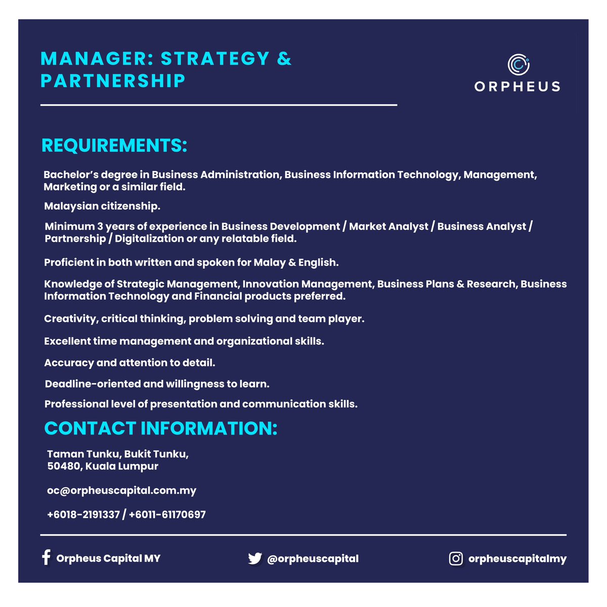orpheuscapital's tweet photo. If you could imagine yourself in that position, then apply now❗️

#OrpheusCapital #Hiring #Vacancy #VacancyMalaysia #JobVacancy https://t.co/2p8xb3gGqb