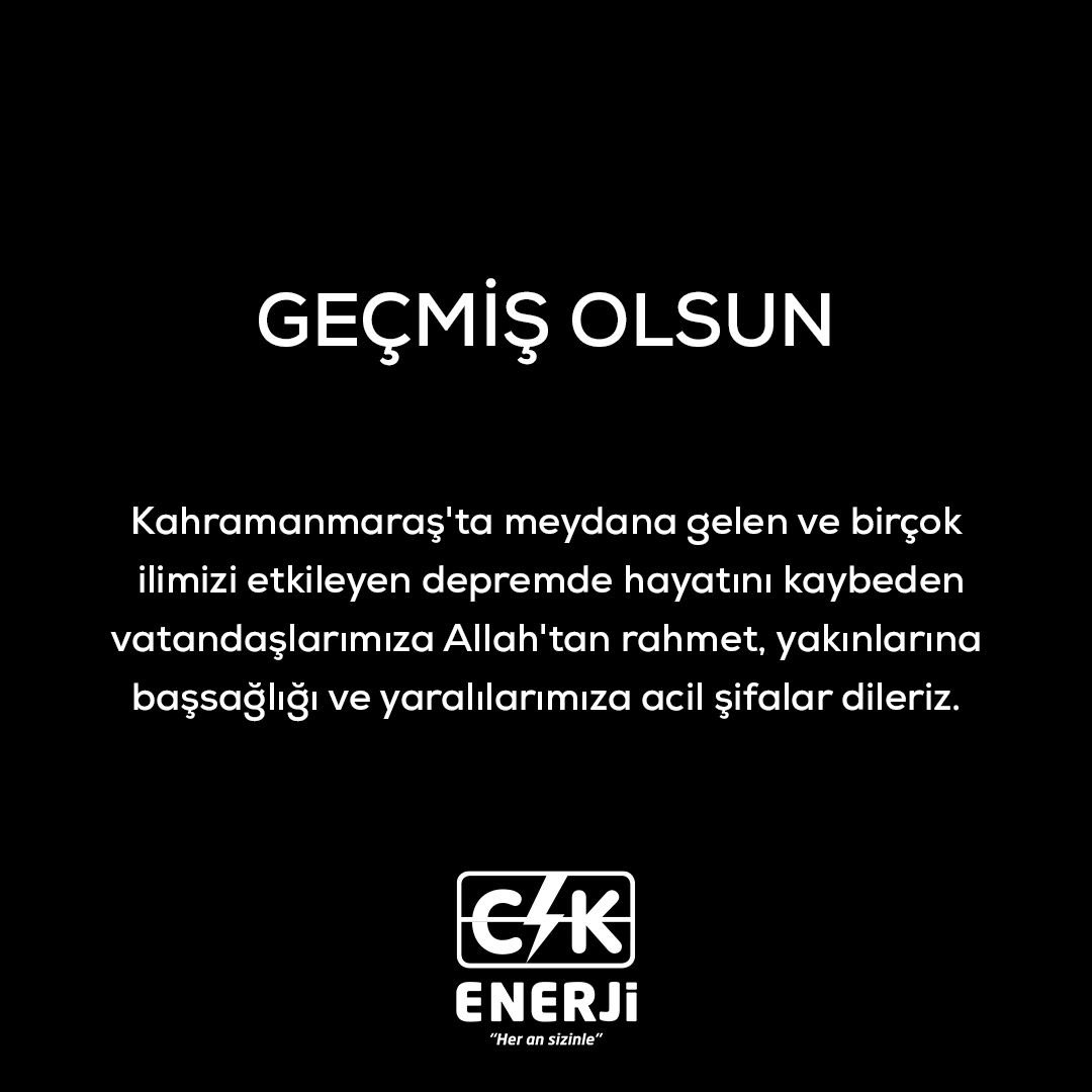 Geçmiş olsun Türkiye.