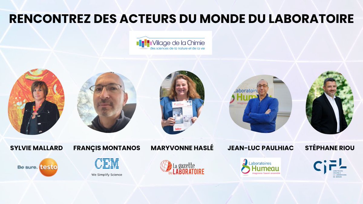 𝐕𝐈𝐋𝐋𝐀𝐆𝐄 𝐃𝐄 𝐋𝐀 𝐂𝐇𝐈𝐌𝐈𝐄 𝟐𝟎𝟐𝟑 - Rencontrez sur le stand E51 du <a href="/CIFLnews/">CIFL Association</a>, des intervenants de <a href="/TestoFrance/">Testo France</a>, <a href="/CEMcorporation/">CEM Corporation</a>, <a href="/gazettelabo/">La Gazette du LABORATOIRE</a>, <a href="/LabosHumeau/">Humeau</a>

🗓️ 10 &amp; 11 février 2023
📌 <a href="/citedessciences/">Cité des sciences et de l'industrie</a> et de l'#Industrie - Paris
👉 cifl.com
#gazettelabo