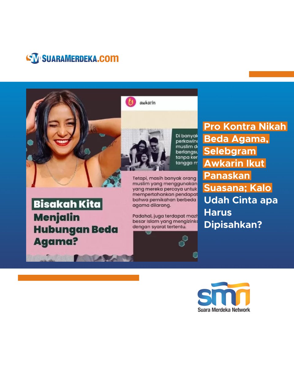 suaramerdeka's tweet image. Pro Kontra Nikah Beda Agama, Selebgram Awkarin Ikut Panaskan Suasana; Kalo Udah Cinta apa Harus Dipisahkan?

suaramerdeka.com/hiburan/pr-047…

#awkarin #nikah #nikahbedaagama #selebgram #cintabedaagama #hubungan #pecintaan #cinta #bedaagama #agama