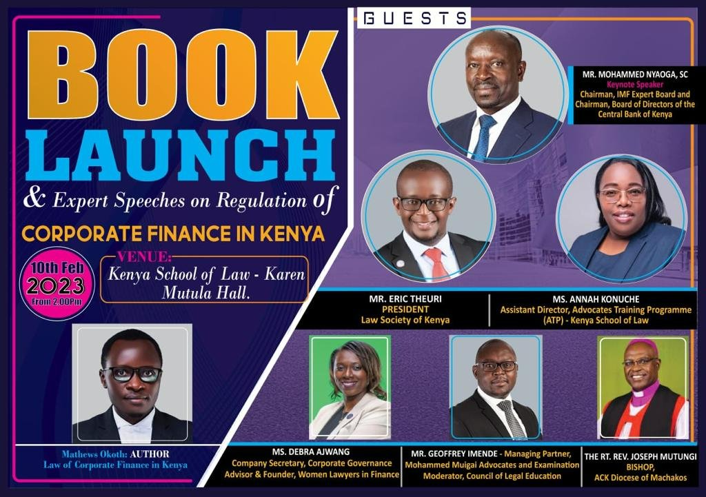 Book launch and a public lecture 👇
Date: Friday 1⃣0⃣ February 2023
Venue: KSL Karen at the Mutula Hall
Time: from 2. 00 pm

#booklaunch 
#Publiclecture