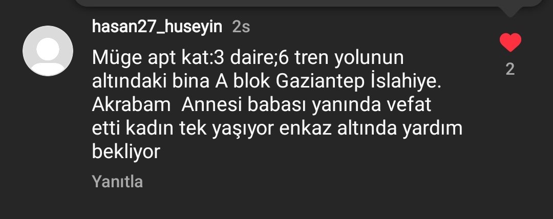 hz_furkan's tweet photo. @OguzhanUgur Gaziantep İslahiye yardım bekliyorlar hala https://t.co/X4PBR1PyTI