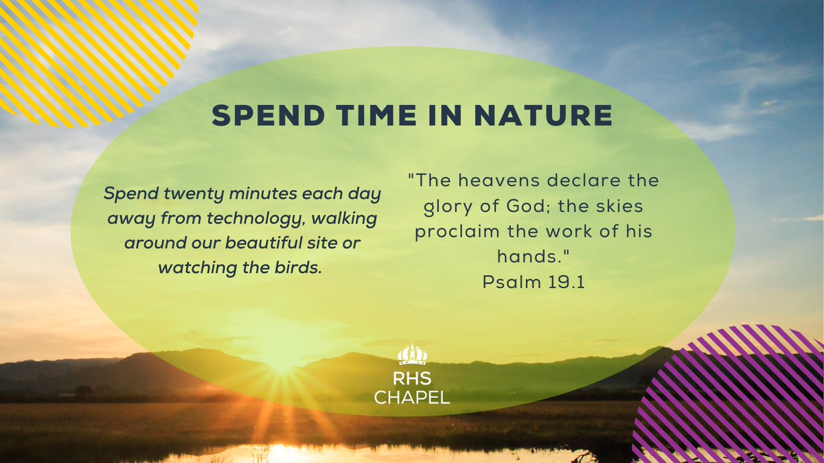 The Chaplain’s weekly well-being tip.
Spend some time in nature. Go for a walk, sit and watch the world go by, admire the beauty of creation. 
#rhswellbeing #navigatingsuccess