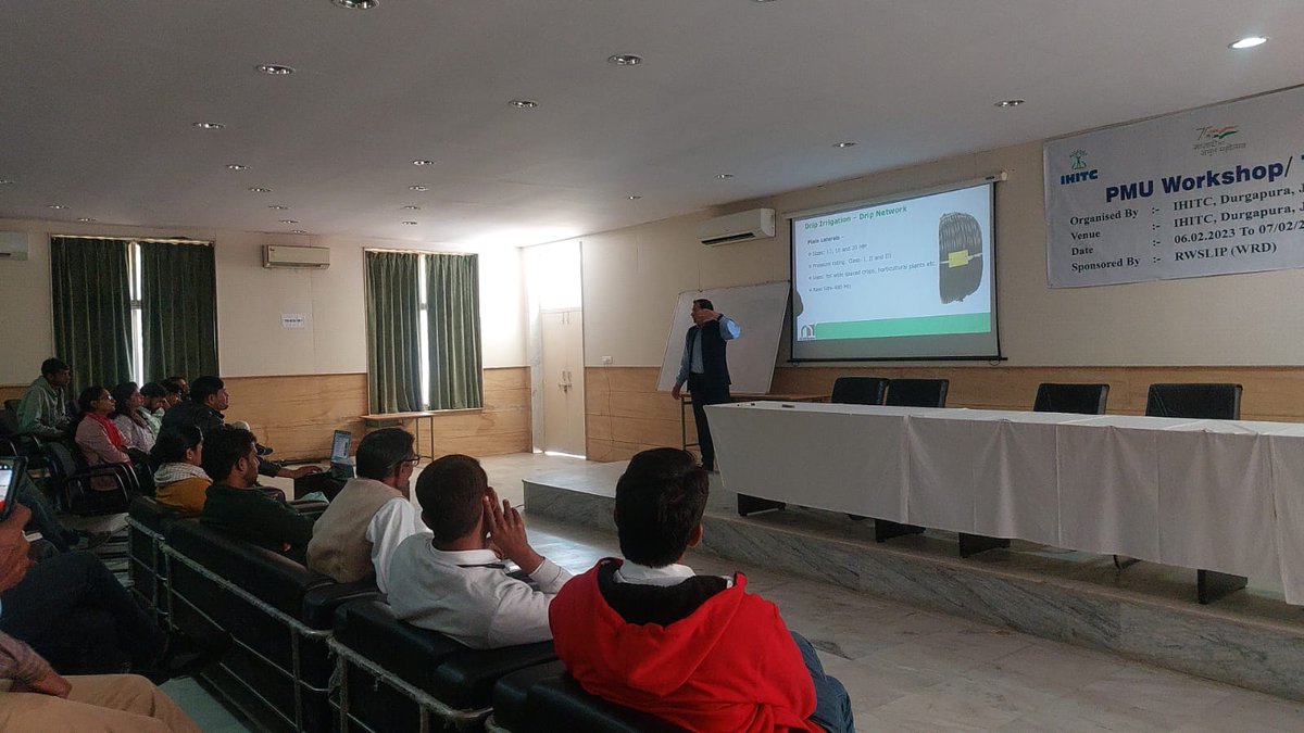 NimbusPipesLtd's tweet photo. Interactive session was done with #RWSLIP (Rajasthan Water Sector Livelihood Improvement Project) - TOT (Training of Trainers) on Micro Irrigation Technologies and their applications at #IHITC
#nimbus #PDMC #jaljeevanmission #microirrigation #agriculture @PravinLath @RPYadav21 https://t.co/ar9vsIkKF9