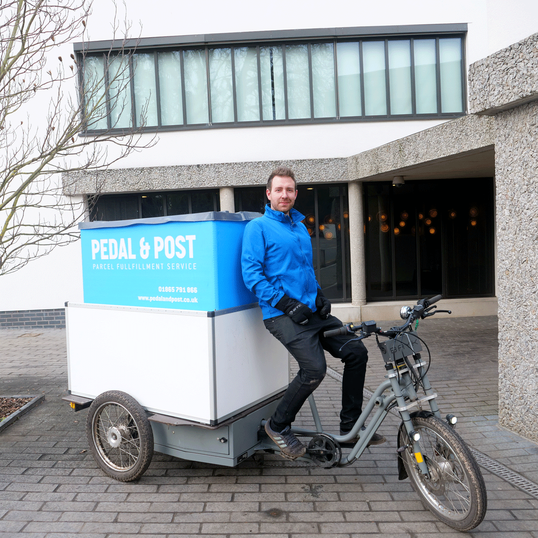 ♻️🚲 Eco couriers @pedalandpost start delivering to Wolfson from today till April 7️⃣
Just enter their when ordering online: 
Your Name , Wolfson college, Pedal &amp; Post OX2 0EX ​
And just like that, we'll cut our deliveries from 11 vans per day to 1 electric bike!
#greenplanet