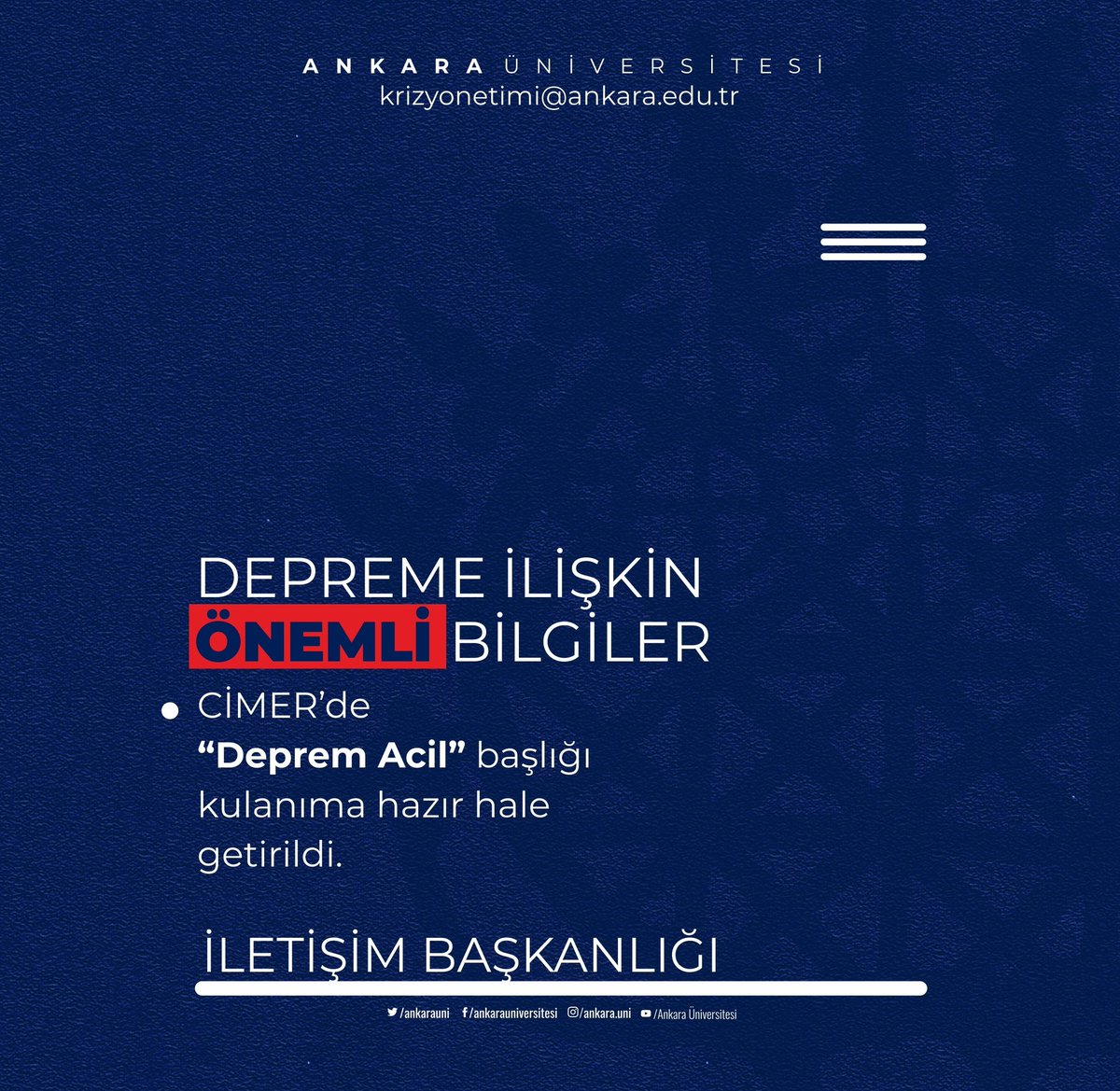 1) ⚠️Kurumlardan depreme ilişkin önemli bilgilendirmeler...

#Deprem #Kahramanmaraş