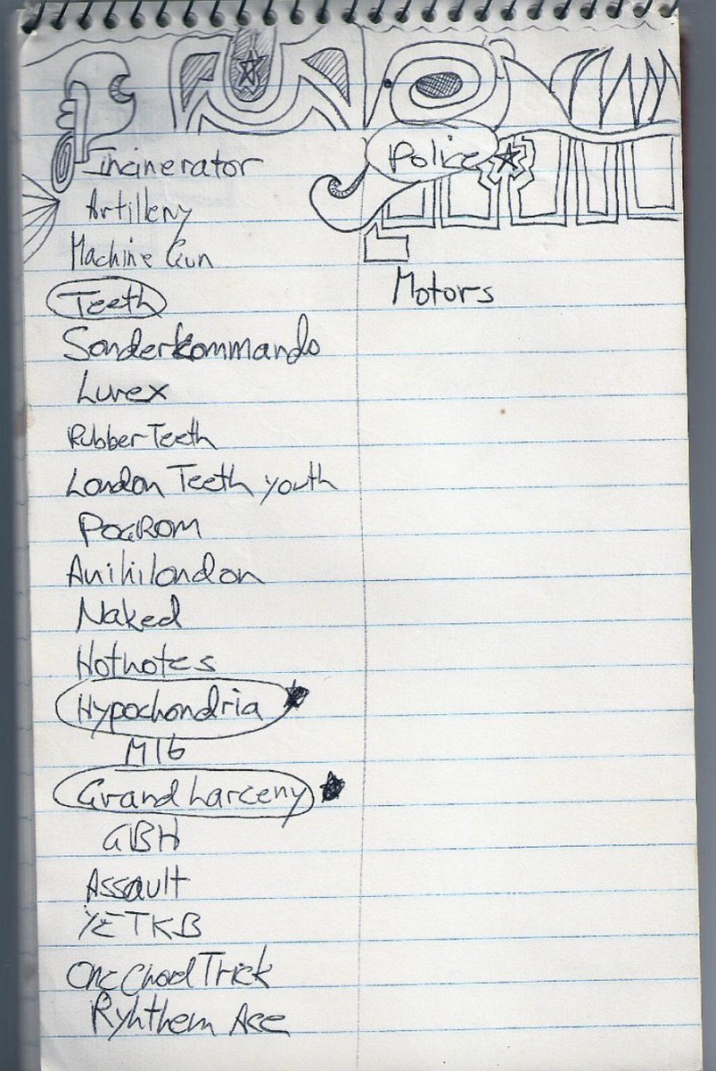qikipedia's tweet photo. The list of alternative band names considered by members of The Police included ‘Grand Larceny’, ‘London Teeth Youth’ and ‘MI6’. (📷https://t.co/ooEkdw3jU7) https://t.co/D8PihQ6yz0
