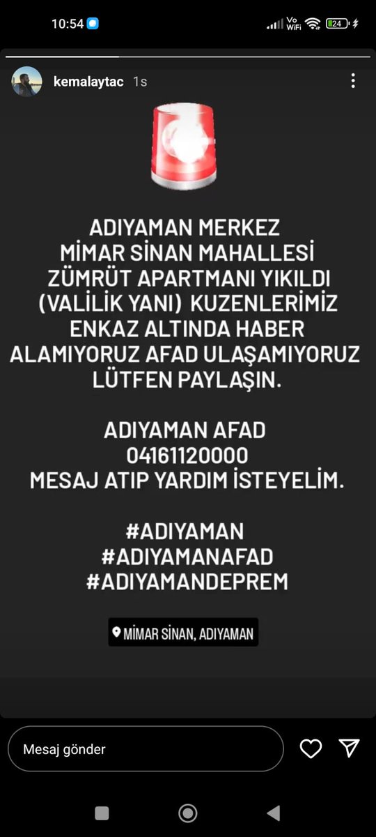 Arkadaşlarımız göçük altında lütfen yardım 🙏
<a href="/DepremDairesi/">AFAD Deprem</a> 
<a href="/TC_icisleri/">T.C. İçişleri Bakanlığı</a> 
<a href="/AFADBaskanlik/">AFAD</a> 
#deprem
#Kahramanmarasdeprem 
#DEPREMOLDU 
#Gaziantep 
#Kahramanmaras