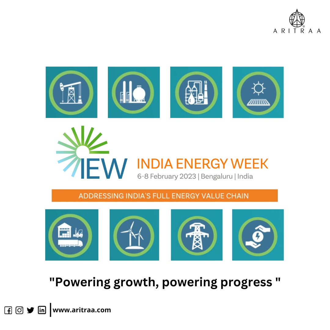 aritraagroup's tweet photo. INDIA ENERGY WEEK

"Powering growth, Powering progress" 

 #india  #energy #week #indian #monday #energies #growth #progress #iew #energyweek #devlopment #advancement #alternative #aritraa https://t.co/VrYld4VMZg