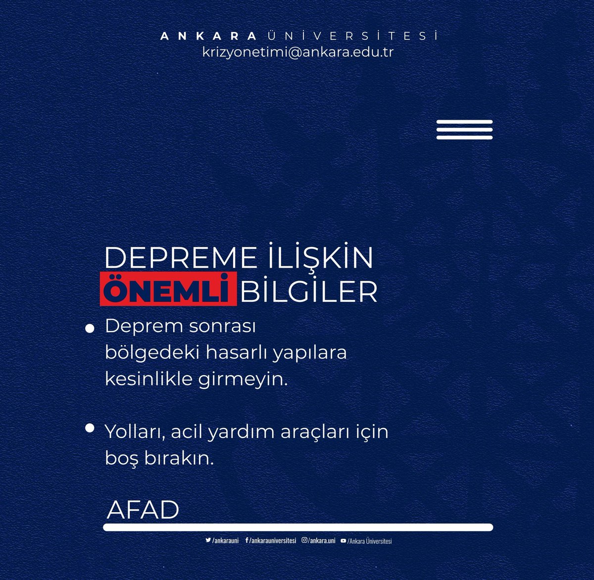 2) ⚠️Kurumlardan depreme ilişkin önemli bilgilendirmeler...

#Deprem #Kahramanmaraş