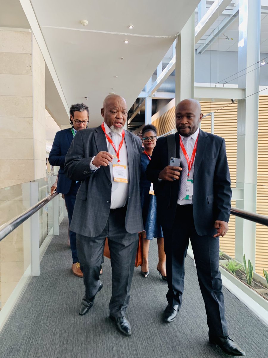 Minster @GwedeMantashe1 (MP) and the 
@DMRE_ZA Director General Mr Jacob Mbele ahead of the official opening of the 
@MiningIndaba 
 #InvestSA #BelieveInSA