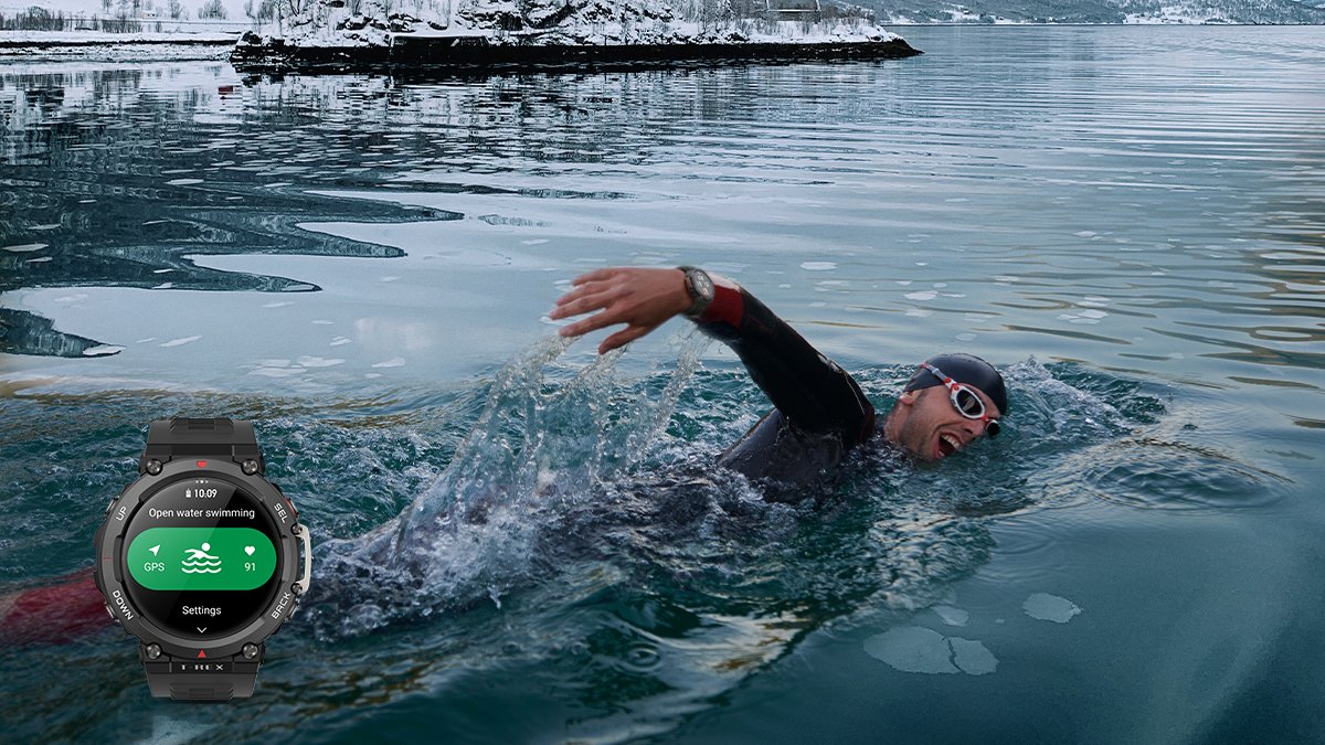 AmazfitGlobal's tweet photo. Why is cold water swimming so wonderful? 🤔 Try the Open Water Swimming mode on your #Amazfit #TRex2 and give yourself a natural high with a dip into cold water 🧊⌚🏊‍
#ColdWaterSwim #WinterSwim #WinterSwimming #Smartwath #OpenWaterSwimming #Swimming https://t.co/IMaoAACCuM