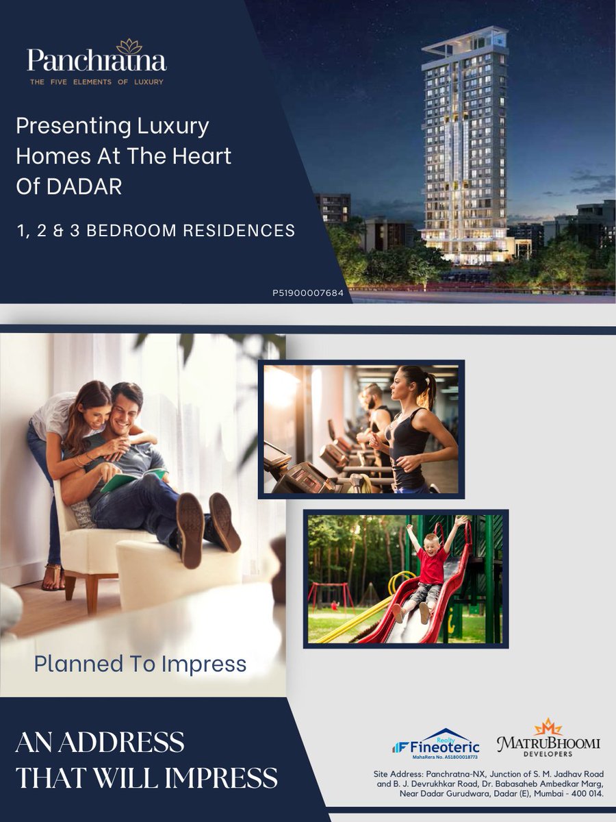 FineoRealty's tweet photo. Panchrarna by Matrubhoomi, brought to you by Fineoteric Realty. A premium township project loaded with world-class amenities, it is a ready to move property in the heart of Dadar E, Mumbai. Pricing starts INR 1.9 Cr onwards**. Call on +91-7710056179. https://t.co/B6HVNzAPcO