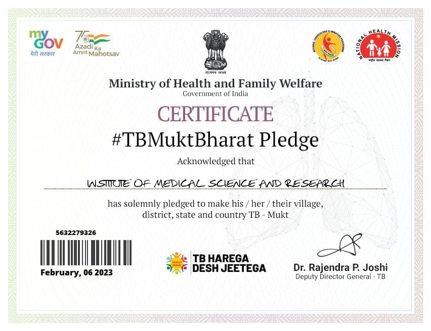 #TBMuktBharat 
(TB हारेगा, देश जीतेगा) Campaign by
Institute of Medical Science & Research (IMSR),
Balasore
#MinistryofHealthandFamilyWelfare 
#NationalHealthMission 
#GovernmentofIndia 
#OdishaNursesAndMidwivesCouncil
#GovernmentOfOdisha