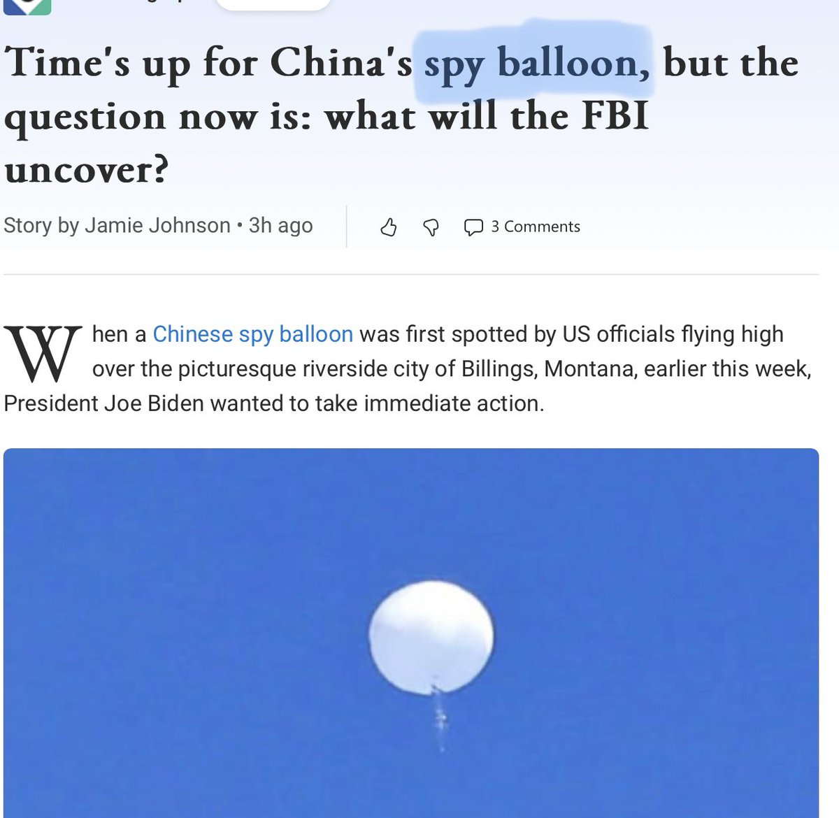 dailyclueless's tweet image. Today’s clue: Shock as peace-loving religionist endlessly goes after Creation (10)

Yesterday: Nestle unknown projectile inside wandering observatory? (3,7)
#SpyBalloonDown #crosswords