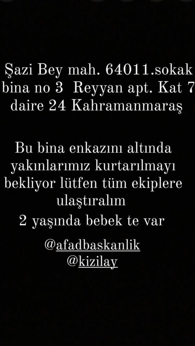 KevserGdk's tweet photo. #deprem #Kahramanmaras #ACİL #Enkaz #afaddeprem https://t.co/suPcstngfn