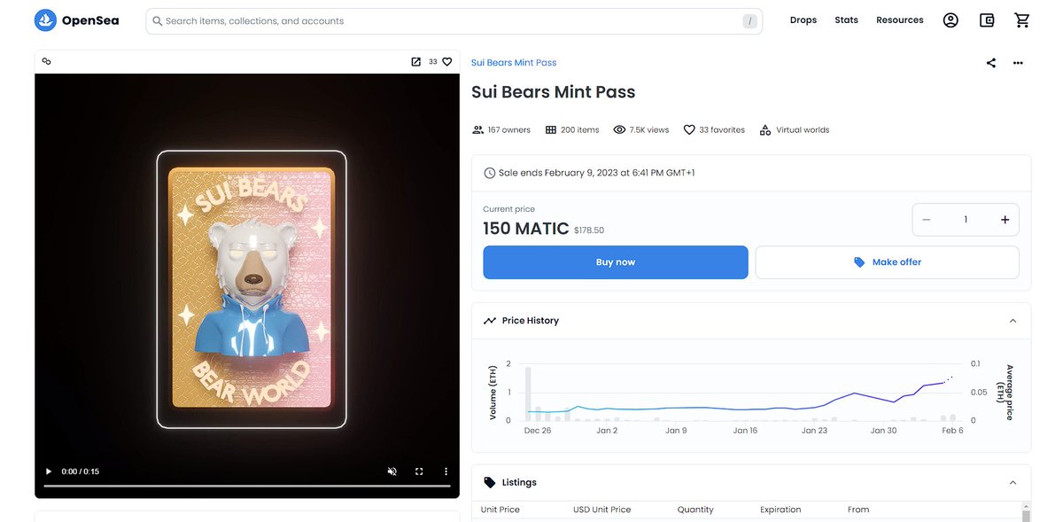 SuiOkayBears's tweet photo. The Mint Pass floor price has skyrocketed by 580% Holders are now up 7x🚀

This just goes to show that our project is built on a solid and unshakable foundation. Your trust in us will pay off.

Bears won't let you down❤️

#Sui #SuiNFT https://t.co/UETWp1BjsB