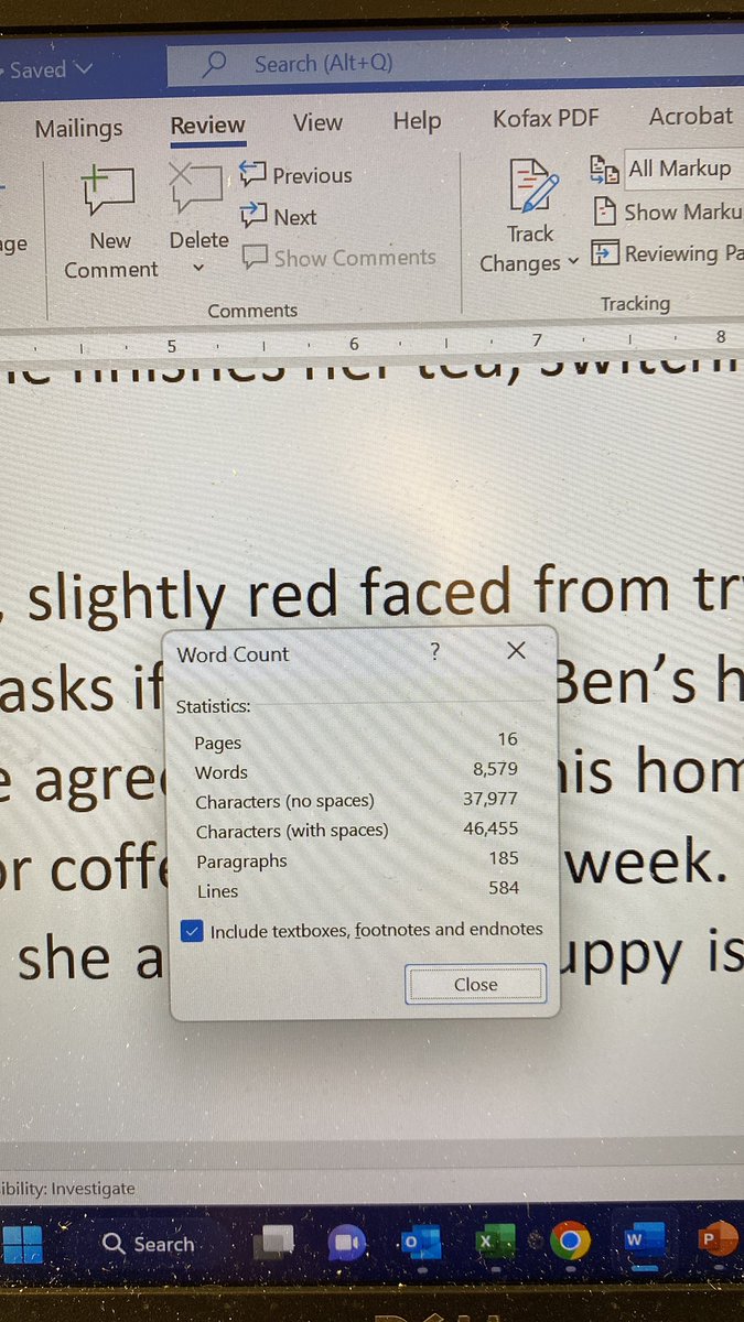 Paradi5eLibrary's tweet image. So I didn’t quite make 10k yesterday but managed another 450 this morning… A lot of notes in the document but they still count as words right? 😅

I also let my OH read a bit which i know is bad form!😬

#DraftZero #AmWriting #WriterTweet #KeepMeAccountable