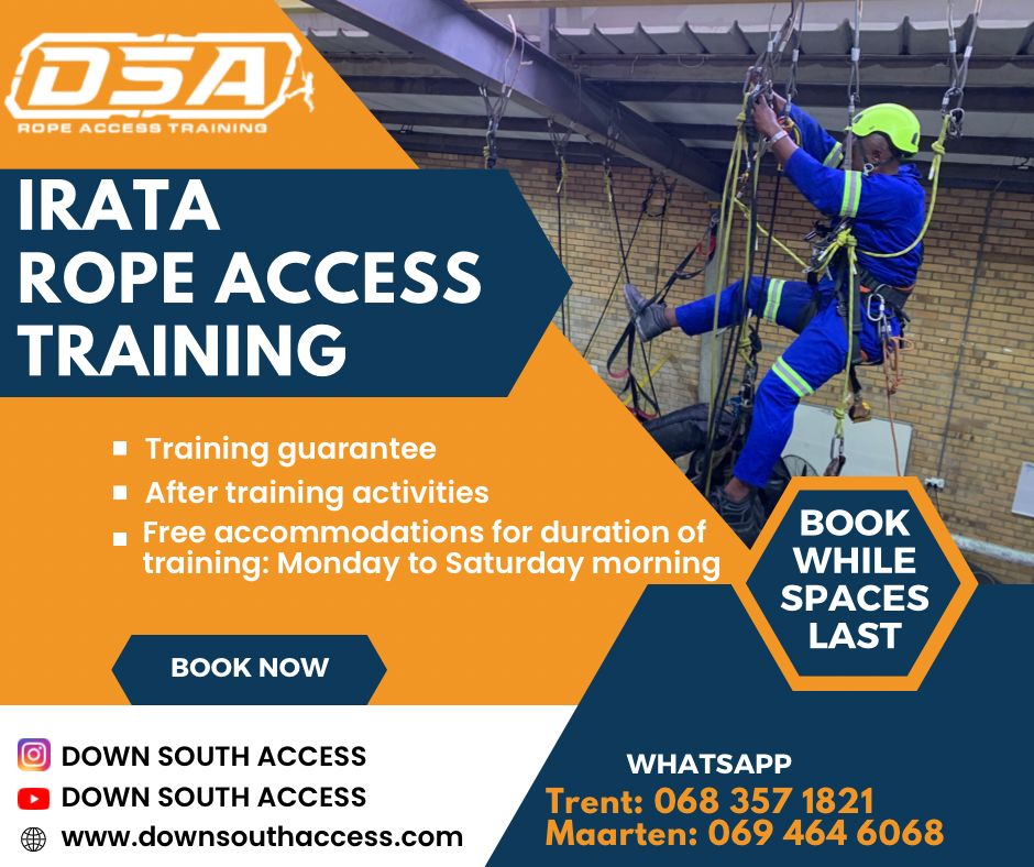 DownSouthAccess's tweet photo. We’ve got you this February, Check us out 🙌🏼

Why Choose Down South Access ??

Fully accredited IRATA Rope Access Training at Affordable Prices 

Including:
FREE ACCOMMODATIONS 
FREE TRAINING GUARANTEE 
TOP TIER TRAINERS 
STATE OF THE ART TRAINING CENTRE

Based in Cape Town🇿🇦 https://t.co/qDBhwXXYnV