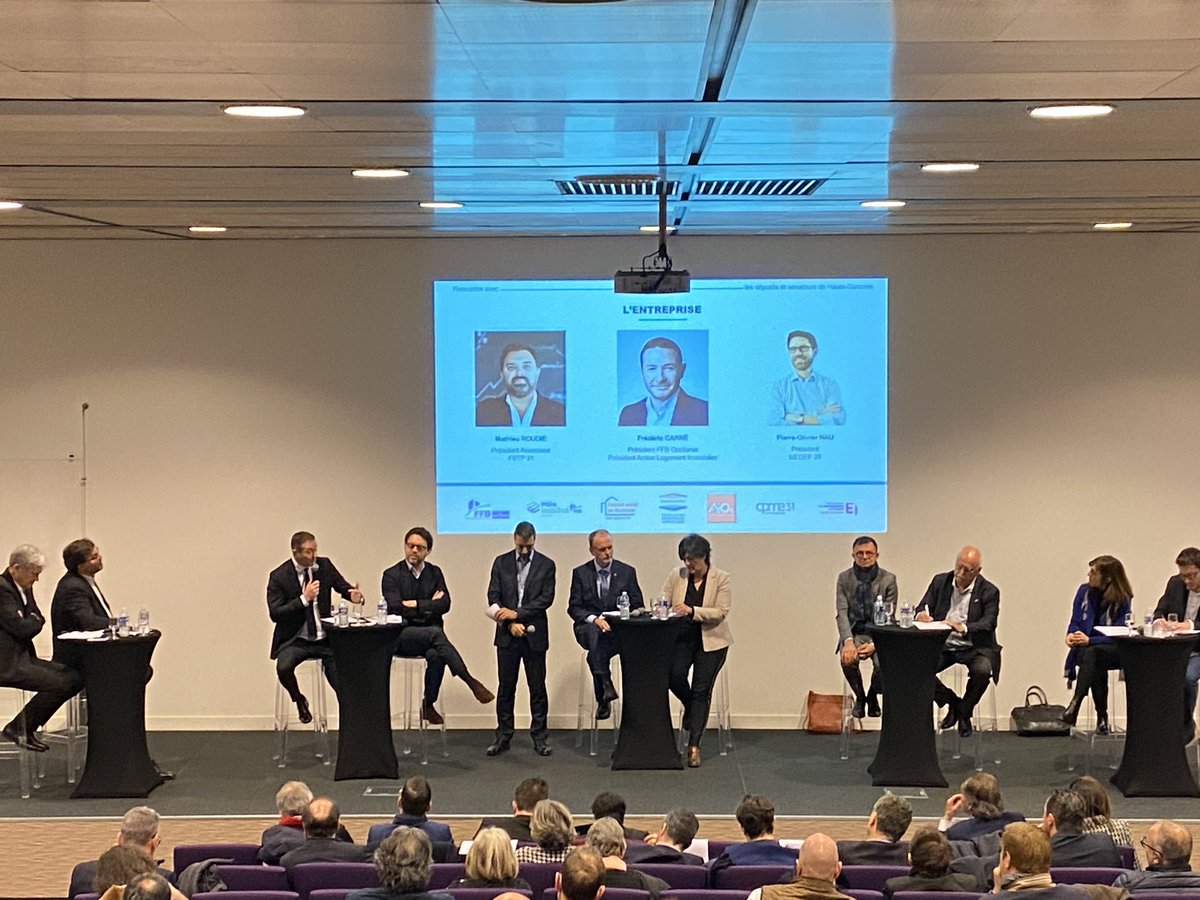 Rencontre avec les députés et sénateur de la HG. La <a href="/fbtp31/">FBTP31</a> réunie les représentants de l’acte de construire <a href="/fpi_fr/">FPI France</a> <a href="/HabitatFFB/">Pôle Habitat FFB</a> <a href="/UnionHlm/">UnionHlm</a> <a href="/AiocAssoc/">AIOC</a> et des entreprises <a href="/cpme31/">CPME31</a> <a href="/MEDEF31/">MEDEF Haute-Garonne</a> 👉👉 #logement #transitionénergétique #emploi #trésorerie <a href="/vaguilera31/">Vincent AGUILERA</a> <a href="/ponau/">pierre-olivier nau</a> <a href="/FFBatiment/">FFB</a>