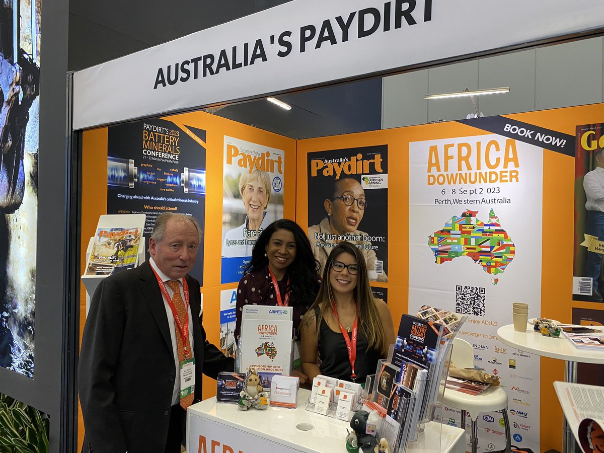 Paydirt_Media's tweet photo. Great to be back at @MiningIndaba 🇿🇦
Come visit us at booth B38 and learn more about our conferences and magazines!
#paydirtontour #indaba23 #conference #magazines #africa https://t.co/BfrR8xB5fW