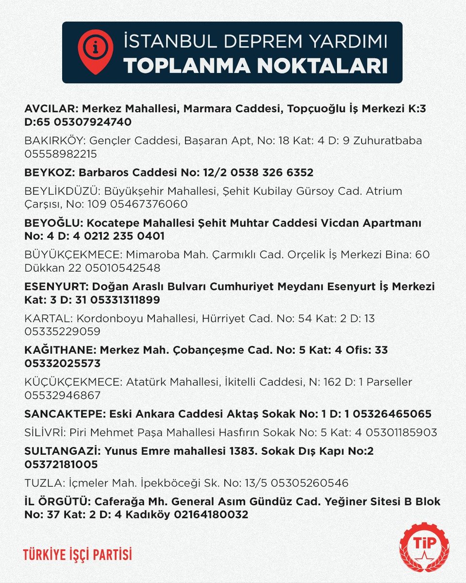 Dayanışma Yaşatır!

#Deprem bölgesine yardım göndermek ve gönüllü çalışmalarına dahil olmak için il ve ilçe örgütlerimize aşağıdaki adreslerden ulaşabilirsiniz.

Tüm yurttaşlarımıza tekrar geçmiş olsun dileklerimizi iletiyoruz.