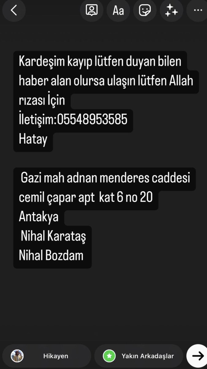 Lütfen yardım gönderdin lütfen göçük altında lütfen sesi geldi <a href="/RTErdogan/">Recep Tayyip Erdoğan</a> <a href="/haluklevent/">Haluk Levent ( Ahbap Ekibi )</a> <a href="/suleymansoylu/">Süleyman Soylu</a> <a href="/DemetAkalin/">Demet Akalin</a> <a href="/u_ibrahim_altay/">Uğur İbrahim Altay</a> @Ahbap_Hatay <a href="/AFADBaskanlik/">AFAD</a> #YARDIM #hataydeprem #antakya #AFADANTAKYA