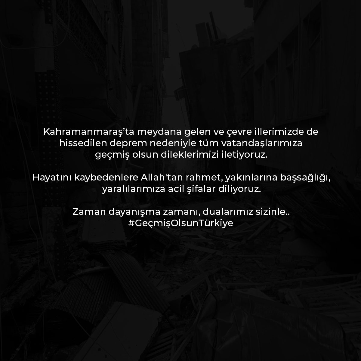 Geçmiş olsun Türkiye.. #deprem