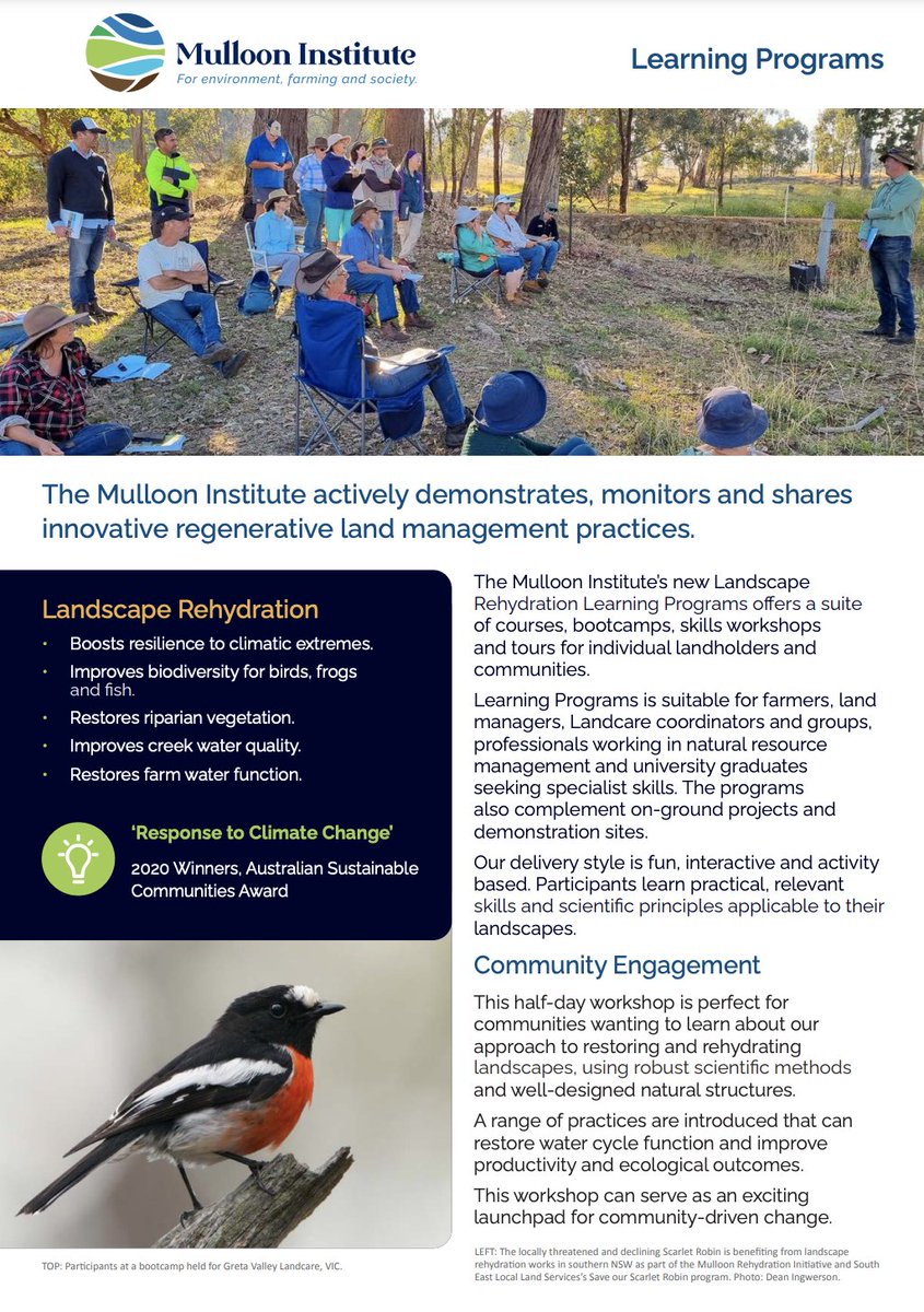 REHYDRATION BOOTCAMP 👨‍🌾 // Learn how to manage water and successfully implement a landscape rehydration project on your property through a hands-on course with @MulloonInst. Learn more: 👉 hubs.li/Q01zH-7p0 #RehydratingLandscapes #NaturalResourceManagement @FarmAgronomy