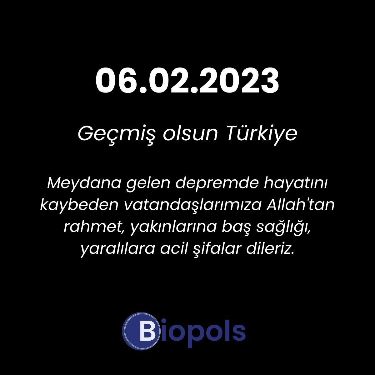 biopols's tweet photo. Ülkemizin başı sağolsun, geçmiş olsun Türkiye. https://t.co/8qENIIxlui