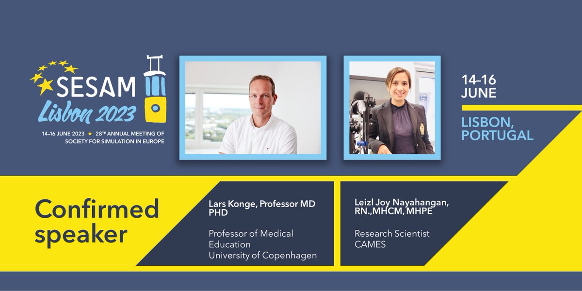 Our first speakers for #SESAM2023 confirmed - excited to welcome Lars Konge and @Leizl_CAMES - their topic “Competency-based education in procedural skills in surgery: an interprofessional collaborative approach' Register now - early bird closes 10/2! bit.ly/3Jn6Ht8