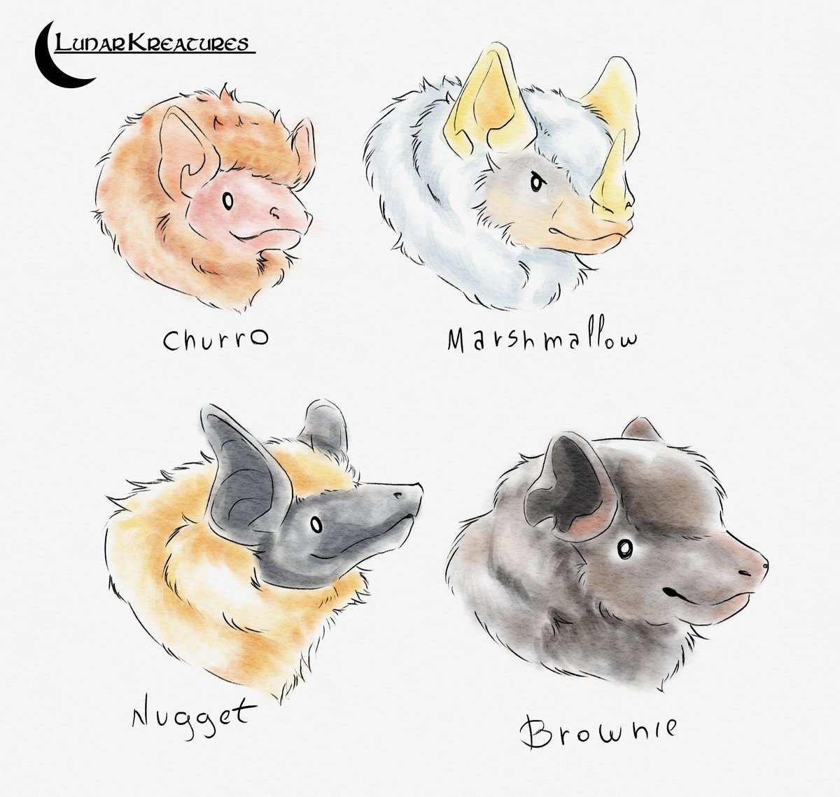 larik11's tweet photo. Did this yesterday i just like bats and i tend to nickname them.
Churro : eastern red bat
Marshmallow: Honduran tent making bat
Nugget: canyon bat
Brownie:silver-haired bat
#bat #easternredbat #hondurantentmakingbat #canyonbat #silverhairedbat https://t.co/B7ejjTR8E1