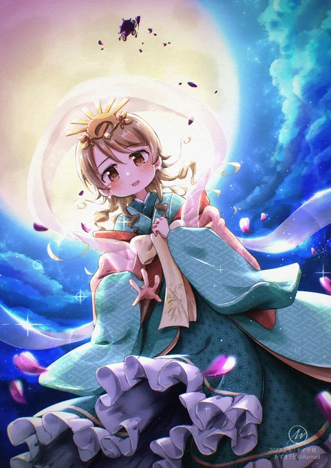 イラスト展示企画に寄稿させていただいた「かぐや姫」の乃々ちゃんですすてきな企画に参加させていただきありがとうございました～#おと森オンリー 