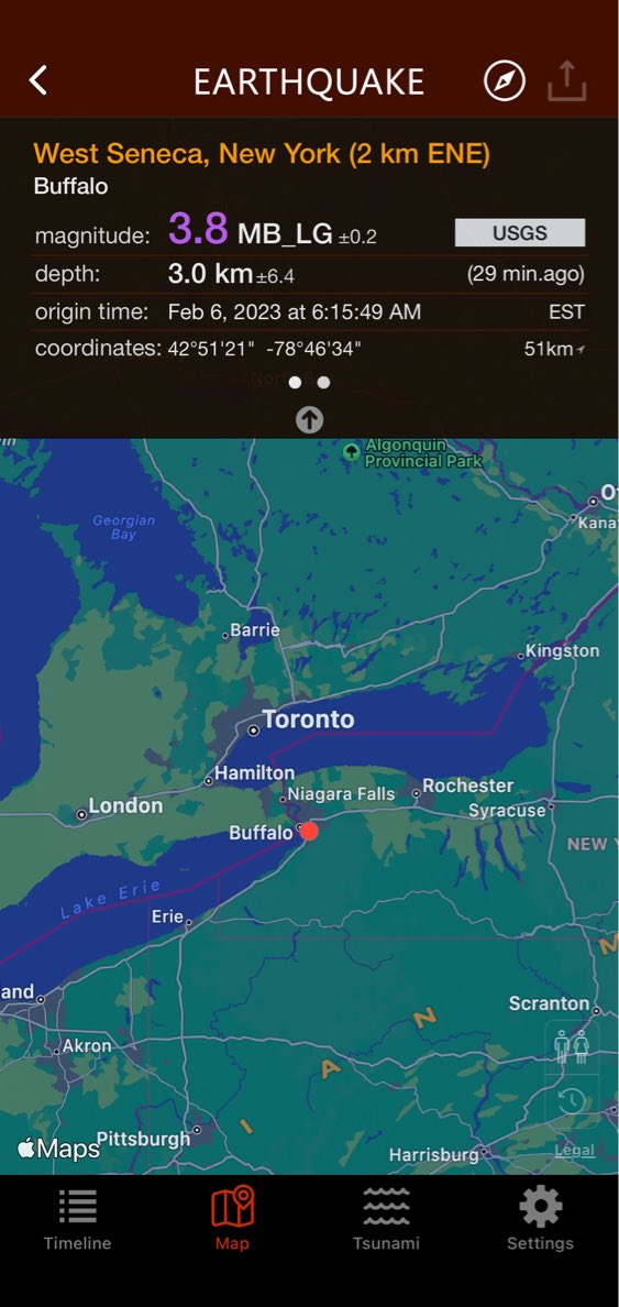 Niagara_411's tweet photo. 29 min.ago #earthquake 3.8 has hit Buffalo, 3.0km, 6:15 AM EST (USGS) https://t.co/7PyA4iuZPV https://t.co/rwNbxvlurV