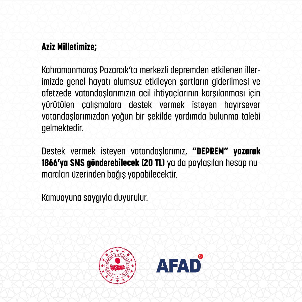 AFAD Kocaeli tweet media