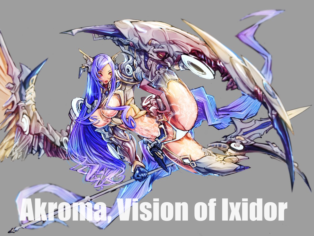 #mtg

イクシドールの理想、アクローマ/Akroma, Vision of Ixidor

描いてみました😆

主人のために敵と戦い続け、脚は切られ豹脚となり、それも腐って、槍から義足を作り、戦いの果てに報われない生涯を送りました😭 