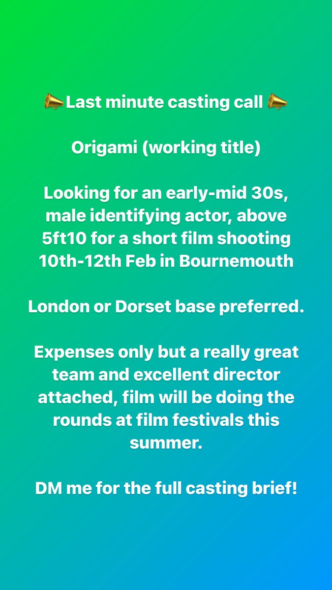 abitofabbie's tweet photo. Last min #castingcall, happy to send full details and breakdown to anyone interested. Let’s hear from you! 
@network_actor @E15MAActing @UKACTORNETWORK https://t.co/NNSGZAQZM1
