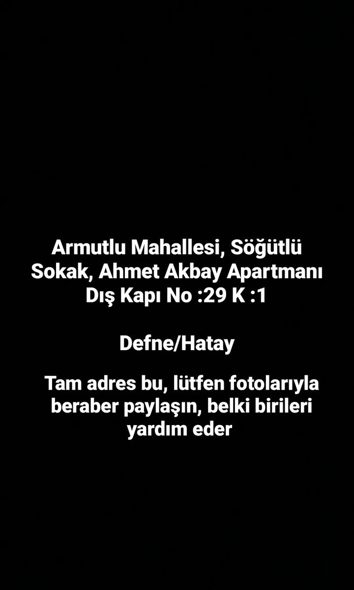 ysri1415's tweet photo. Acil yayalım. Enkaz altında arkadaşımın ablası ve çocukları var. Zaman ile mücadele ediyoruz. Saniyelerin çok kıymetli olduğu bir andayız. Lütfen acil...
@AFADBaskanlik 
#deprem
#Enkaz https://t.co/JVxtWPiZcO