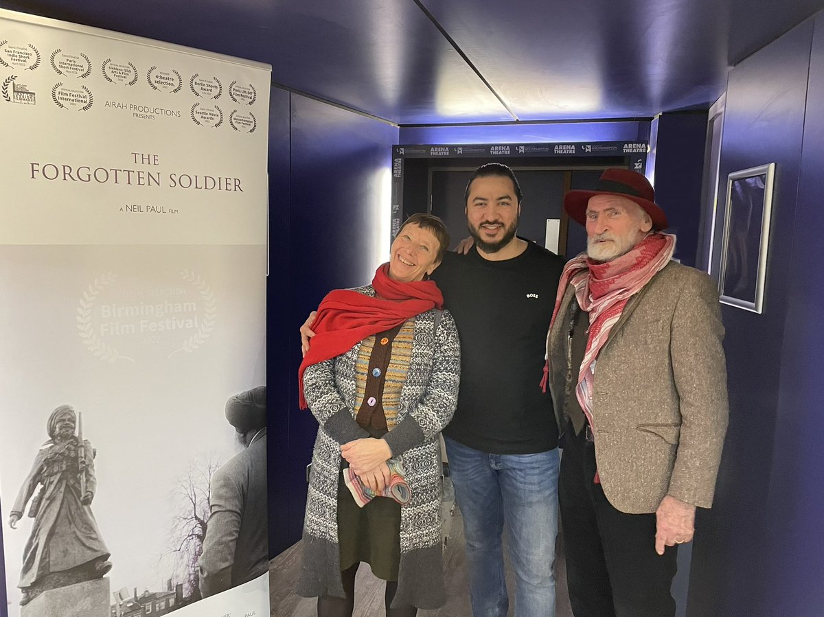 NeilPaul01's tweet image. Mons Hill reunion at The Forgotten Soldier @tfs_film screening last night in my home town @Arena_Theatre 

To have my old lectures and college pal there was a great moment.