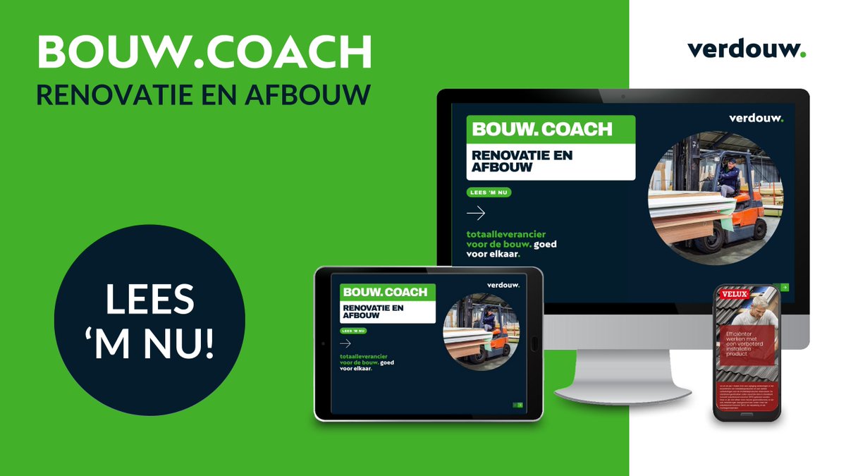 Met de Bouw Coach blijf je op de hoogte van nieuwe ontwikkelingen en handige producten voor de #bouwsector. De eerste editie van dit jaar staat nu klaar. Je vindt de nieuwste uitgave van ons magazine altijd op verdouw.bouw.coach