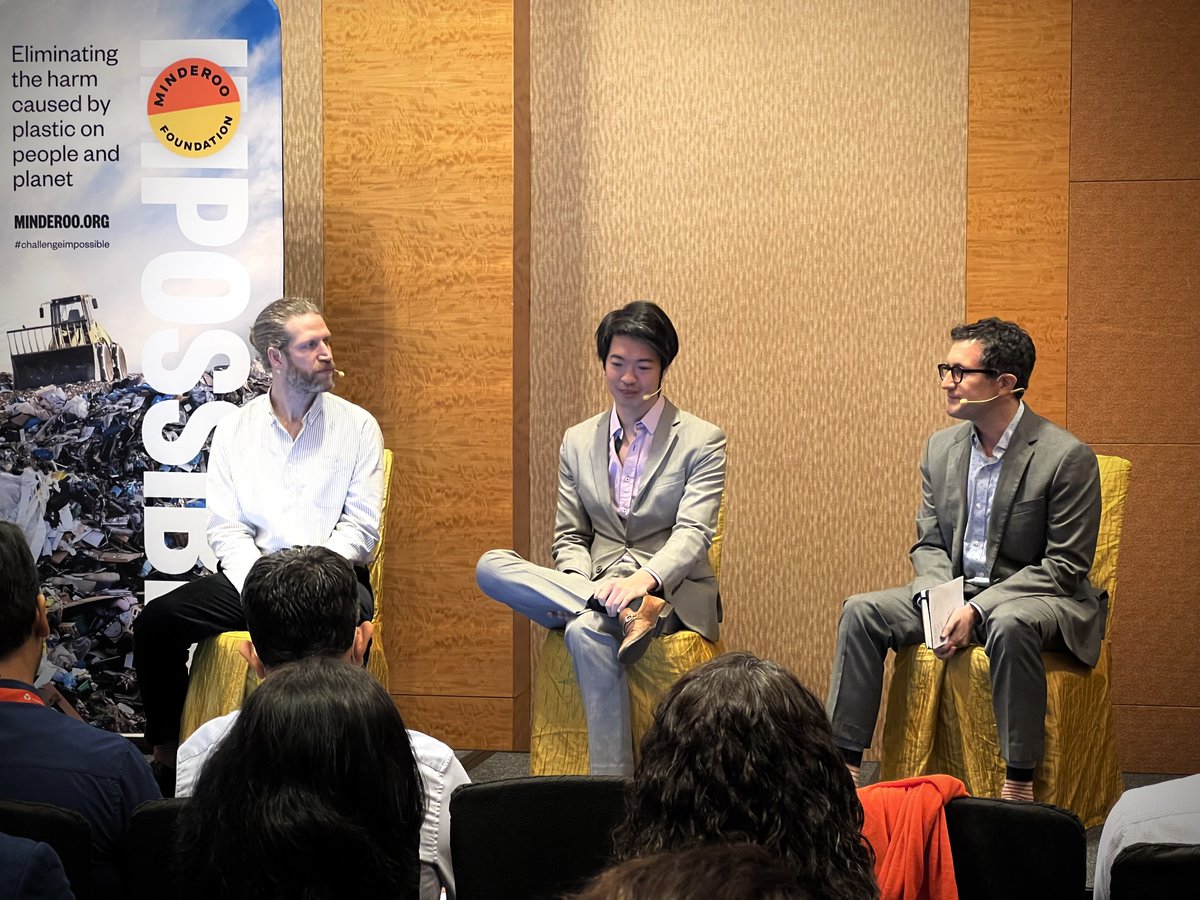 minderoo's tweet photo. The Plastic Waste Makers Index 2023 is now live!​

We launched this groundbreaking report at @EconomistEvents Sustainability Week Asia &amp; discussed our findings with Mervyn Tang, Rob Kaplan, Gillian Parker &amp; Dominic Charles.​

Read more: https://t.co/ZQZpx1fduJ https://t.co/2F27Yjui8i
