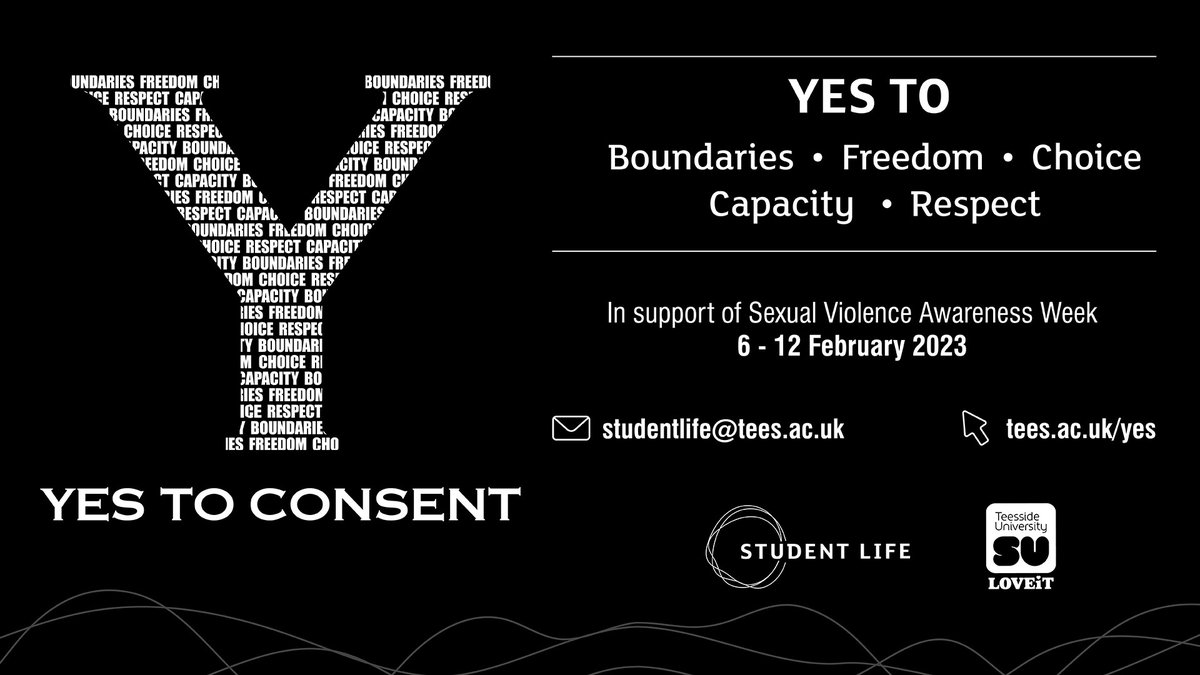 TeesStudentLife's tweet photo. As part of Sexual Violence Awareness Week (SVAW), we have an event in Student Life, today, Mon 6 Feb, 11:00-14:00. Local services will be attending to discuss the support they offer. Come along for a chat and some freebies. https://t.co/Zd0T6DXTHA