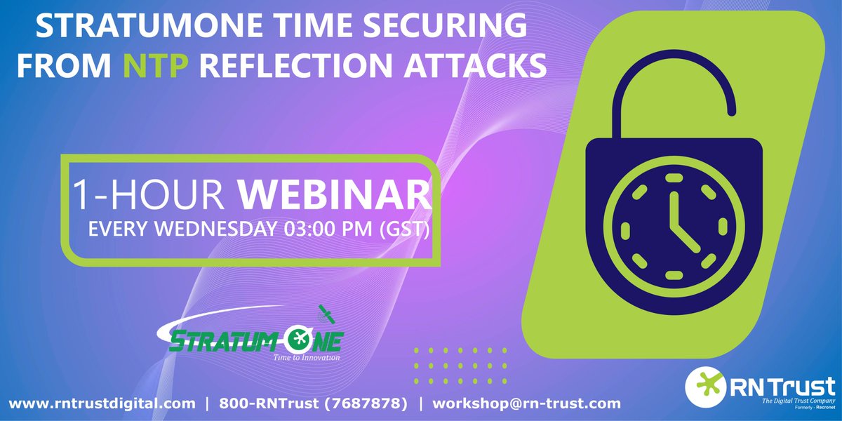 rntrustme's tweet image. Join our Experts for Free 1 hour Session on Network Time Protocol.
Request a Demo at lnkd.in/dP9SiuMh
Learn more at: lnkd.in/dWpYDwY3
#cyberattack #networksecurity #itsecuritybestpractices #networkarchitecture