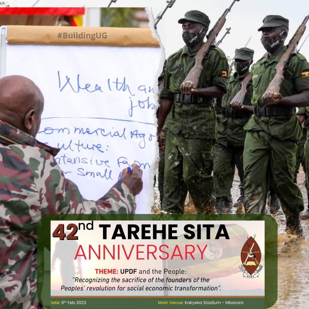 OnenJohn3's tweet photo. This year’s 42nd Tarehe Sita celebrations are being held in the greater Mbarara sub-region under the theme: "Recognizing the sacrifice of the founders of the Peoples' revolution for social economic transformation". https://t.co/j4C6wyPIBE