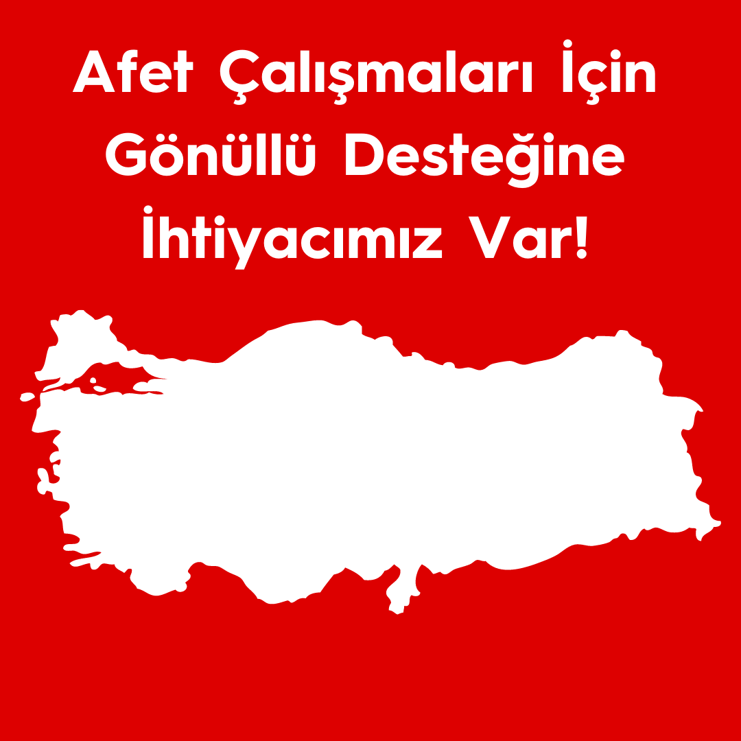 6 Şubat 2023 tarihinde yaşanan deprem afetleri sonrası gönüllü destek olmak isteyen tüm Türkiye’deki gönüllülere çağrımızdır!

Afet Platformu olarak saha faaliyetlerini organize edebilmek için çalışıyoruz.

Toplum Gönüllüleri olarak sahada olacağız.