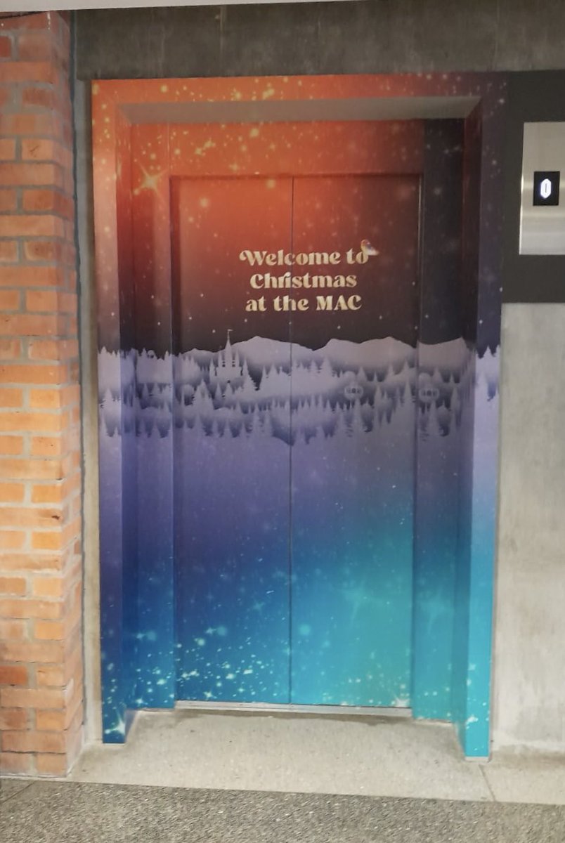Christmas is gone for another year and hopefully we have seen the end of the bad weather..🥶

But hats off to <a href="/shesaid_design/">shesaid_design</a> and @themacbelfast for turning their Elevator Doors into a great advertising space for their shows.

Can’t wait to see what’s coming up next! 🙌