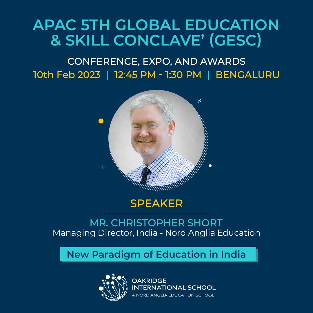 learnois's tweet image. We are excited to announce that Mr. Christopher Short @naeindiamd, will be attending the 5th Global Education & Skills Conclave, being hosted by @Apacnewsnetwork in Taj Yeshwantpur, Bengaluru. He will address on the 'New Paradigm of Education in India' at the conference.