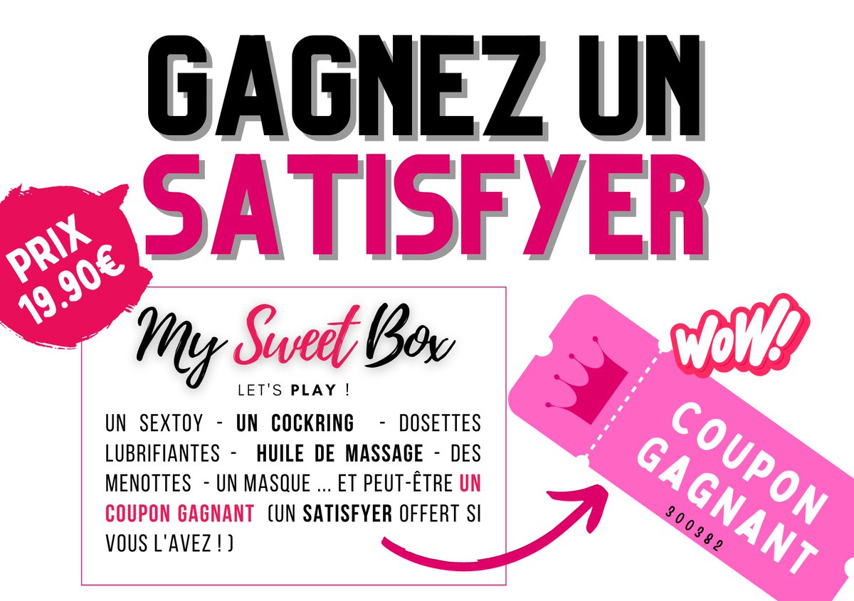 Sexity's tweet photo. Gagnez un satisfyer ! Nous proposons des coffrets cadeaux à 19.90€ en magasin pour la St-Valentin ! Certains ont un coupon gagnant qui vous donne droit à un Satisfyer Gratuitement ! Disponible jusqu'au 15 février à Sexity au 296 route de Vannes ! #Nantes https://t.co/Y9ATKyHeHa