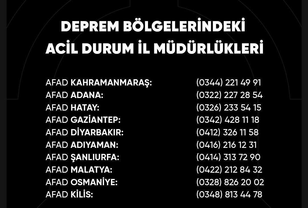 genclikbilgim's tweet photo. #deprem #earthquake #gaziantep #Kahramanmaras #ADIYAMAN #Kilis #osmaniye #hatay #sanliurfa #kilis #diyarbakır #malatya https://t.co/Srin6diQ6X